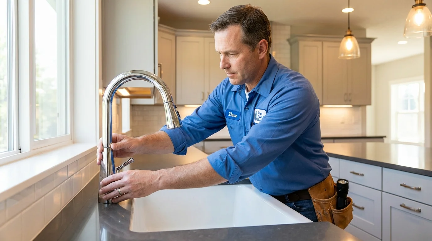Kitchen faucet installation by Johns Plumbing LLC in Youngstown